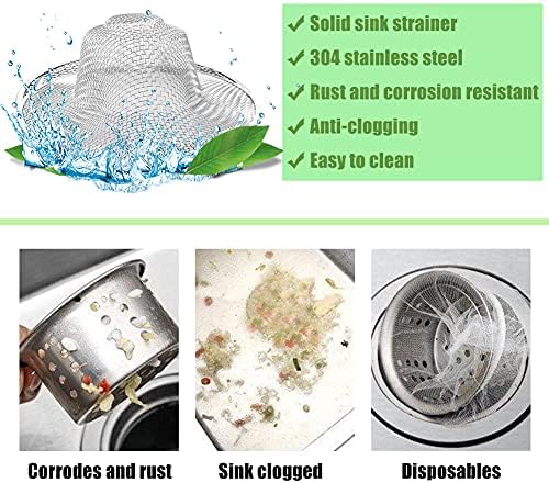 10pcs Mesh Sink Strainer, 4.5" Stainless Steel