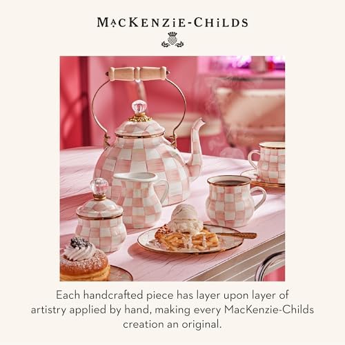 MACKENZIE-CHILDS Espresso Cup and Saucer Set, Pink-and-White Rosy