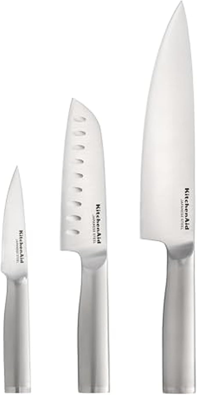 KitchenAid 3 Piece Forged Chef Knife Set High Carbon Japanese Steel, Includes 8 by KitchenAid