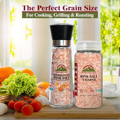 Himalayan Chef Pink Salt Grinder and Shaker Set, 2 Piece