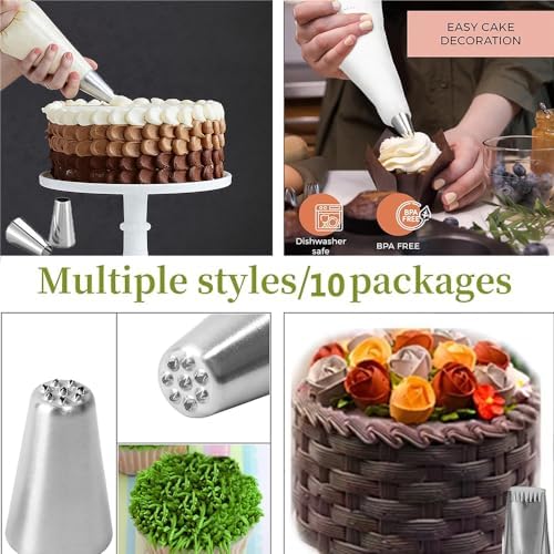 25 Pcs Extra Large Piping Tip Set, Stainless Steel Frosting Piping