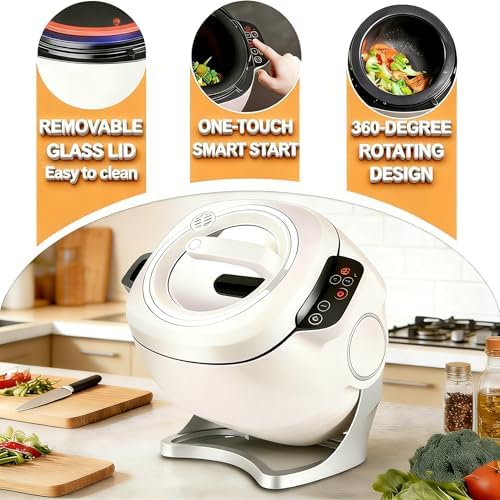 Commercial Food Processor, Lazy Stir-fry Pan Cooking Machine with 3