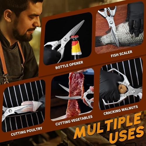 Huusk Kitchen Scissors for Food - Multifunction Kitchen Shears Heavy