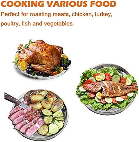 14 In Stainless Steel Roasting Pan, Stainless Steel Heavy Duty