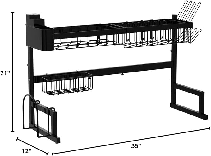 ADBIU 【Fit Sink 24.5"- 32" L 2023 Version Over Sink Dish Drying Rack Snap-On - Image 7