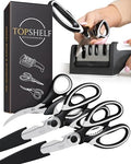 Heavy Duty Kitchen Shears With Sharpener - Lifetime Replacement