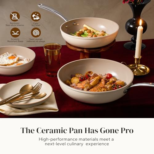 Redchef Ceramic Non Stick Frying Pans Set Nonstick Skillets 8/9.5/11 Inch