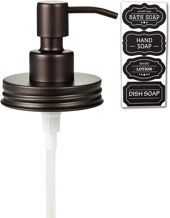 Amolliar Mason Jar Liquid Soap Dispenser Lid, Rust Proof Stainless Steel by Amolliar