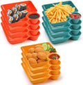Lawei 12pcs Chip Dip Serving Platter Set, Plastic Dumpling Plates with