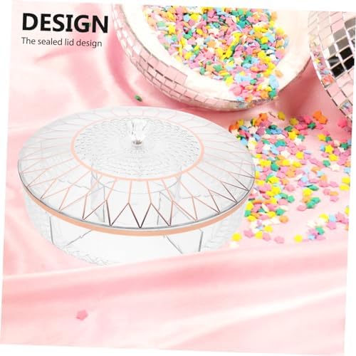 SECFOU Divided Snack Serving Tray with Lid Plastic Single Layer
