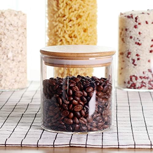LEAVES AND TREES Y Stackable Kitchen Canisters Set, Pack of 5 Clear