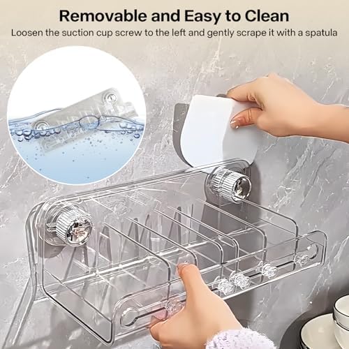 Spice Rack, Adhesive Cabinet Door Organizer with Strong Suction Cups