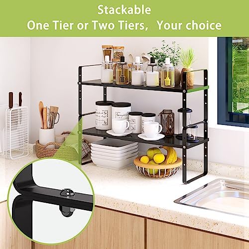 Across-Star Expandable Cabinet Shelf Organizer Rack, Stackable Kitchen