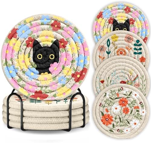 Drink Coasters Set of 4 - Cute Absorbent Cup Coasters for Drinks