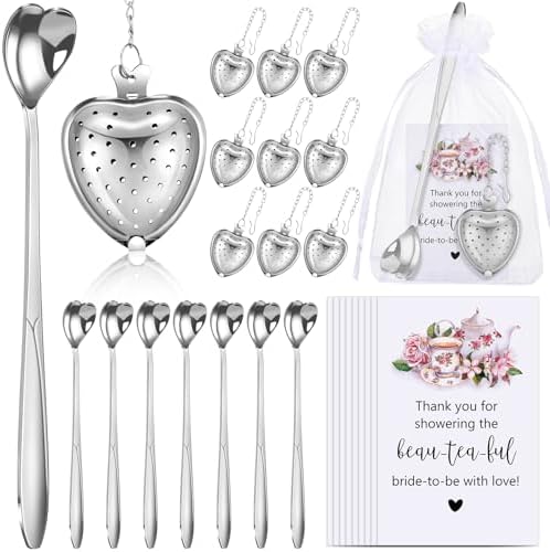 Qinyoung 50 Sets Bridal Shower Tea Party Favors for Guests, Silver