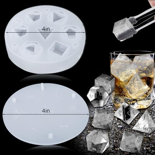 Juome DND Dice Shape Silicone Ice Cube Mold for Whisky, Ice Cube Tray