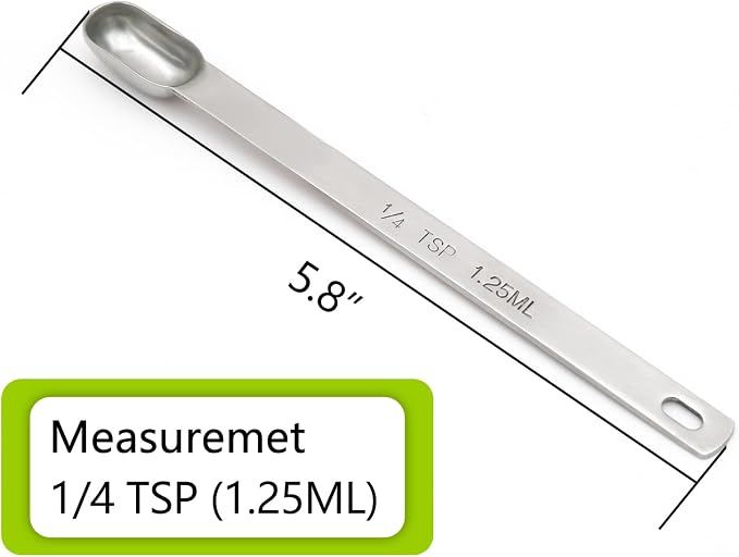 2PCS 1/4tsp Single Measuring Spoon, Stainless Steel Long Handle Individual - Image 2