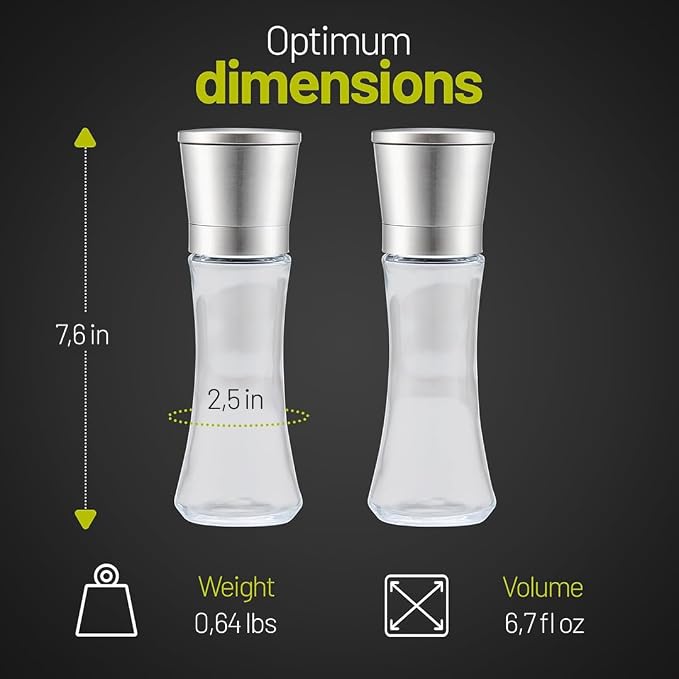 ZOLMER® Premium Stainless Steel Salt and Pepper Grinder Set manual | Adjustable - Image 6