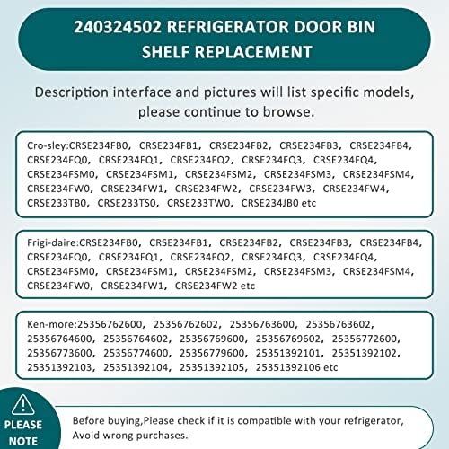 240324502/lfss2312tf0 Refrigerator Door Bin Compatible for Cros.ley