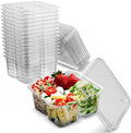 MT Products Clear 4 Compartment Meal Prep 6" x 6" - Disposable Divided