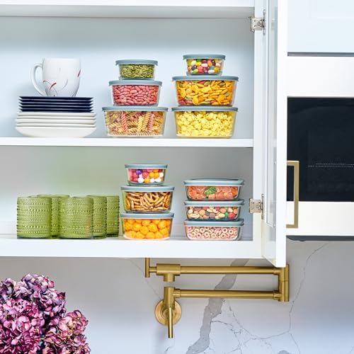 24pc Set Glass Food Storage Containers & Bowls with Airtight Lids