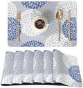 QIYI PU Leather Placemats Set of 6, 12"x18" Waterproof Table Mats