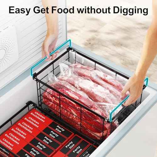 iSPECLE Deep Freezer Organizer Baskets, 6 Pack, 5 to 7 Cu.Ft.