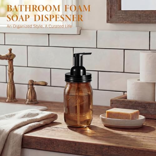 Amolliar Plastic Mason Jar Foaming Soap Dispenser Pump Lid