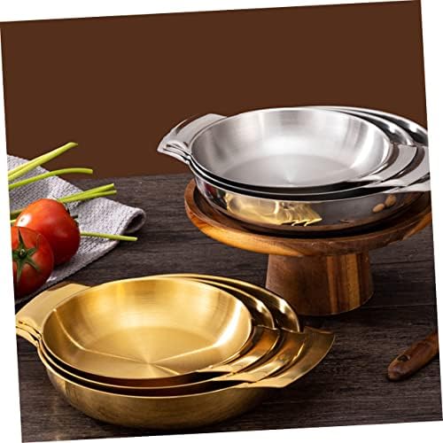 Double Handle Stainless Steel Paella Pan for Home Kitchen Use