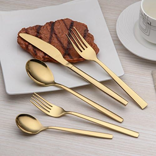Berglander 20 Piece Titanium Gold Plated Stainless Steel Flatware Set