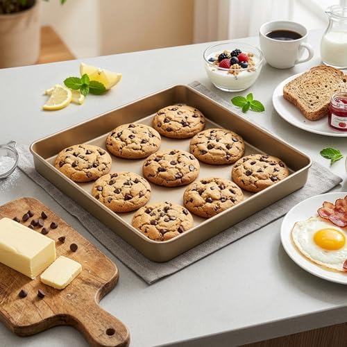 Dicunoy 3 PCS Baking Sheet Pans, Heavy Duty Cookie Sheets for Oven 11