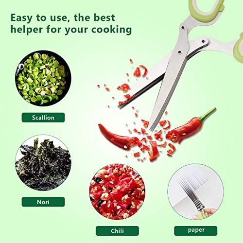 Luxiv Herb Scissors And Stripper Set, 5-Blade Stainless Steel Kitchen