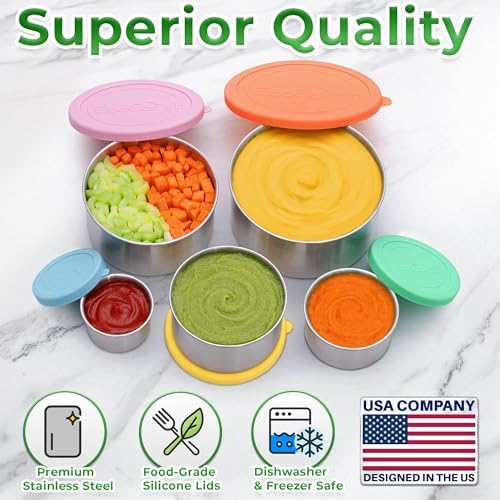 EcoEarth Stainless Steel Food Storage Containers, Metal Lunch Box, Set