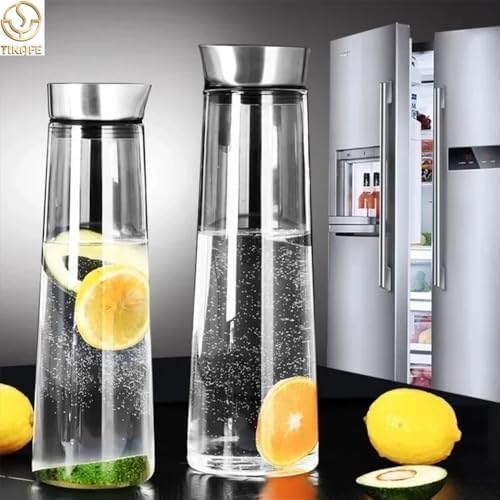 Drinking Glass Water Pitcher with Lid Fridge Carafe