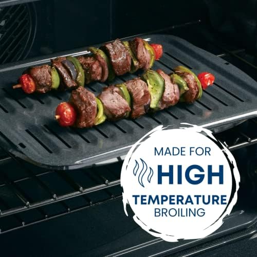 Universal Broiler Pan with Rack for Oven, Non-Stick Pan, 2 Piece Black