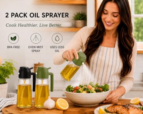 2 Pack 16oz Glass Olive Oil Sprayers