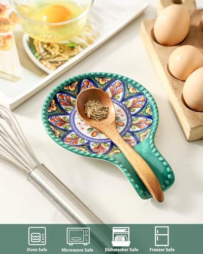 Glowworm Ceramic Spoon Rest for Stove Top, 7.7 Inch Coffee Spoon