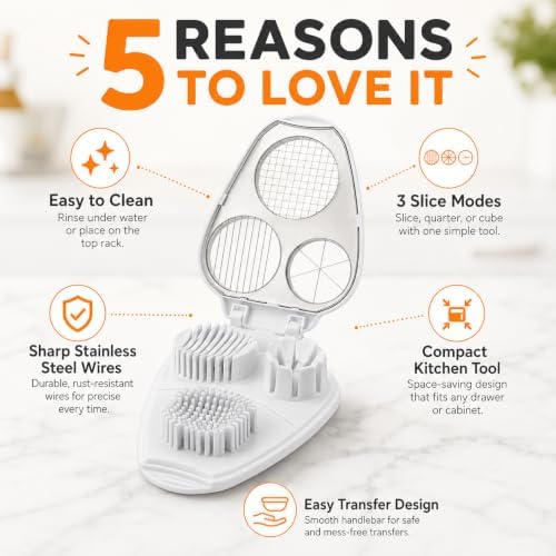 3-in-1 Egg and Strawberry Slicer, White