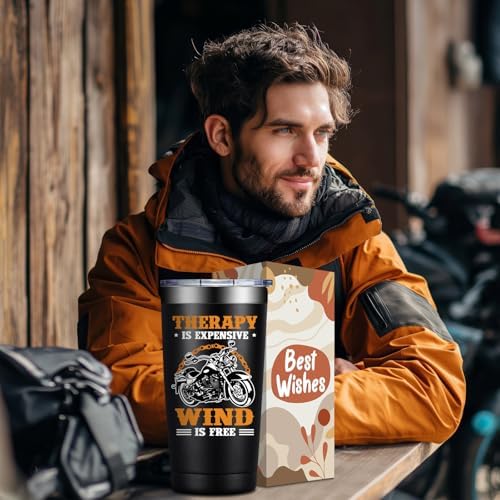BIRGILT Motorcycle Gift - Therapy Is Expensive Wind Is Free Tumbler