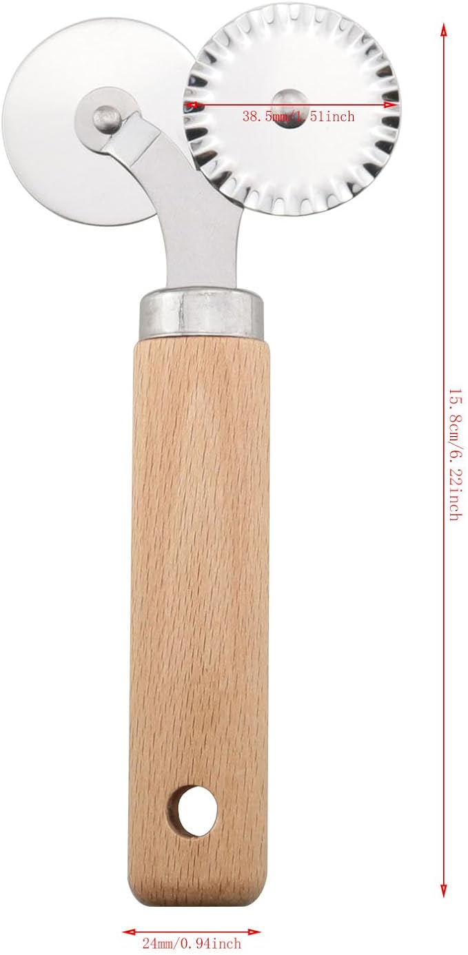 Stainless Steel Pastry Double Cutter Wheel 360 Degree Rolling Embossing Wheel - Image 2