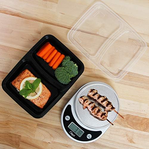 Freshware Meal Prep Containers with Lids 28 oz [50 Pack] 2-Compartment