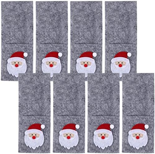 Kichvoe 8pcs Christmas Cutlery Holder Pouch Bags Santa Knife and Fork