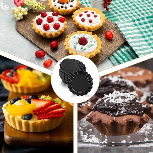 32 Pcs Mini Tart Pans Egg Tart Molds with Removable Bottom Round