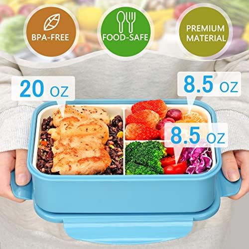 LOVINA Bento Lunch Box for Adults Kids - 1100ML/Built-in Utensil
