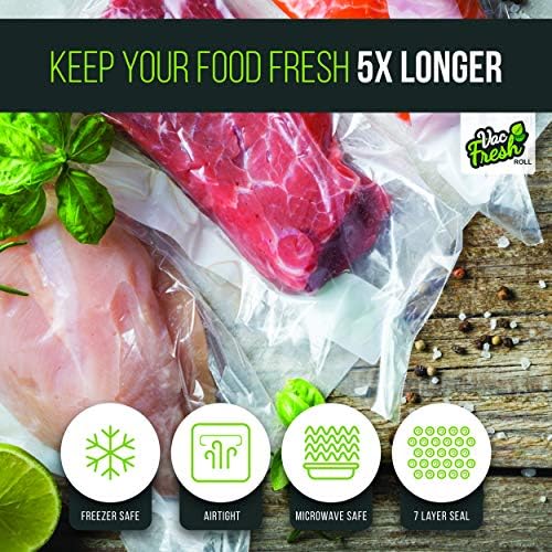 Vacuum Sealer Bags, 15" x 50' Roll, 12 Rolls
