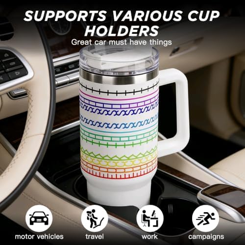 40oz Stainless Steel Large Insulated Tumblers With Handles Lids And