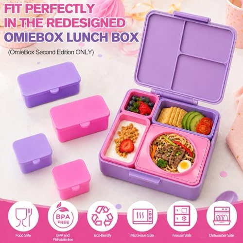 XANGNIER 4 Pack Silicone Lunch Containers Compatible with OmieBox