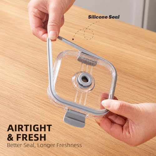 3-Piece Vacuum Seal Food Storage Containers with Pump, Airtight Clear