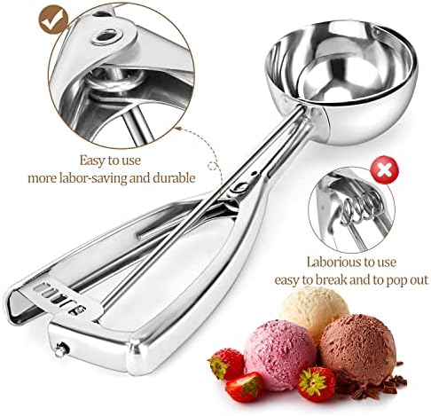 Cookie Scoop for Baking Set of 3 - Ice Cream Scoop Stainless Steel