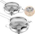 Stainless Steel Funnels with Fine Mesh Strainer - 4 Pack Canning